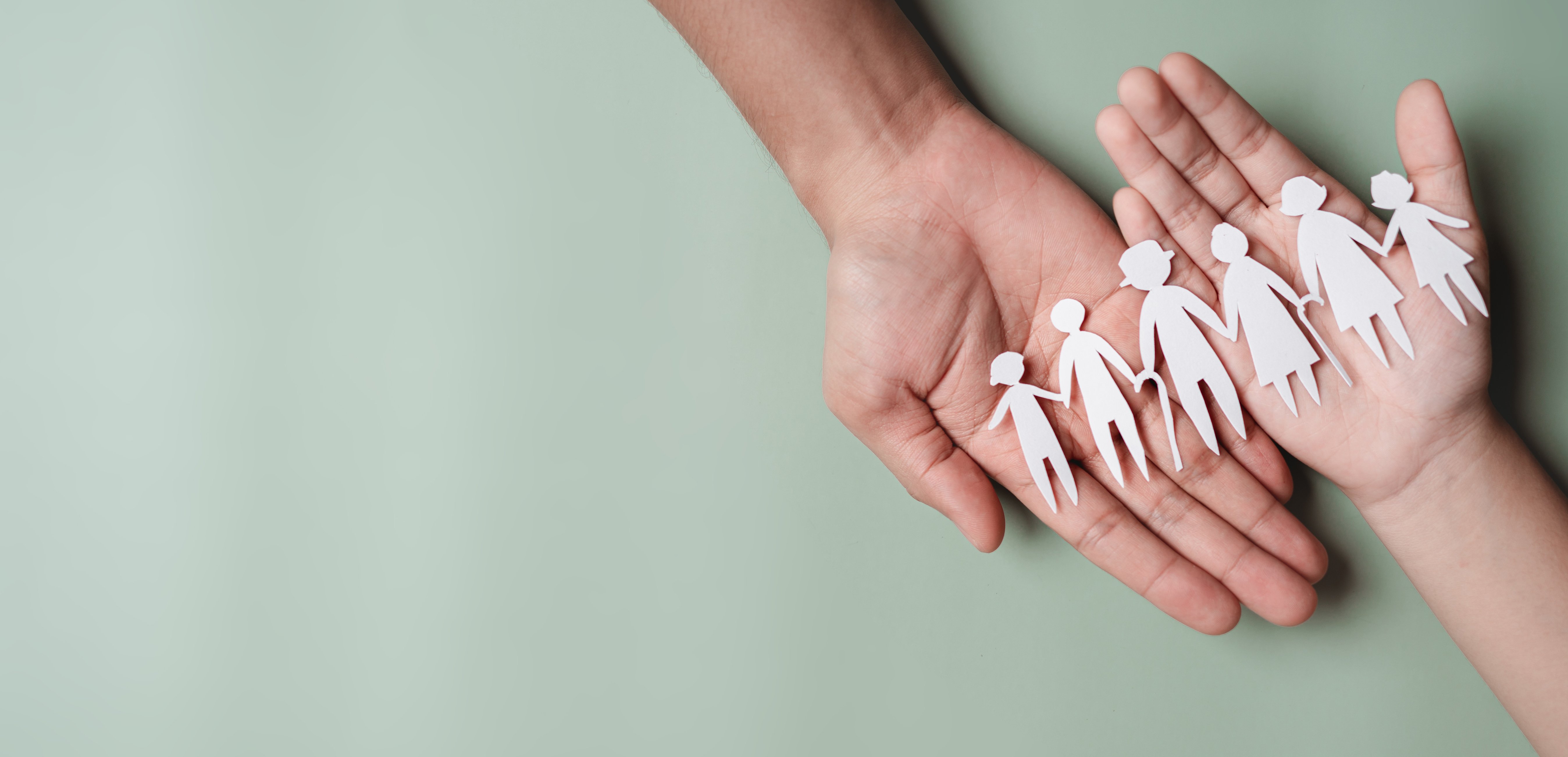 paper  cut showing on hands,  home, foster care, hom